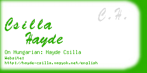csilla hayde business card